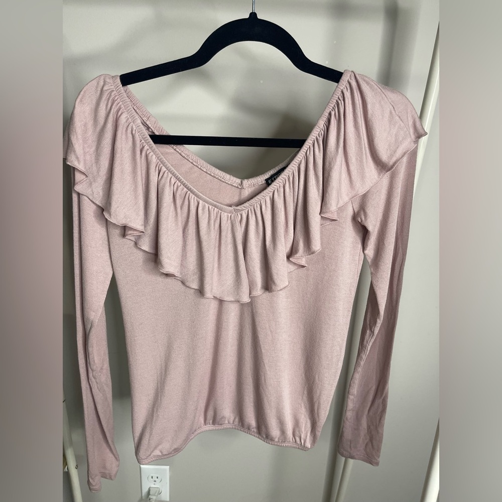 Express Pink Ruffle Top size XS - Picture 1 of 2
